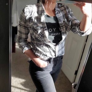 Black and White Plaid Flannel